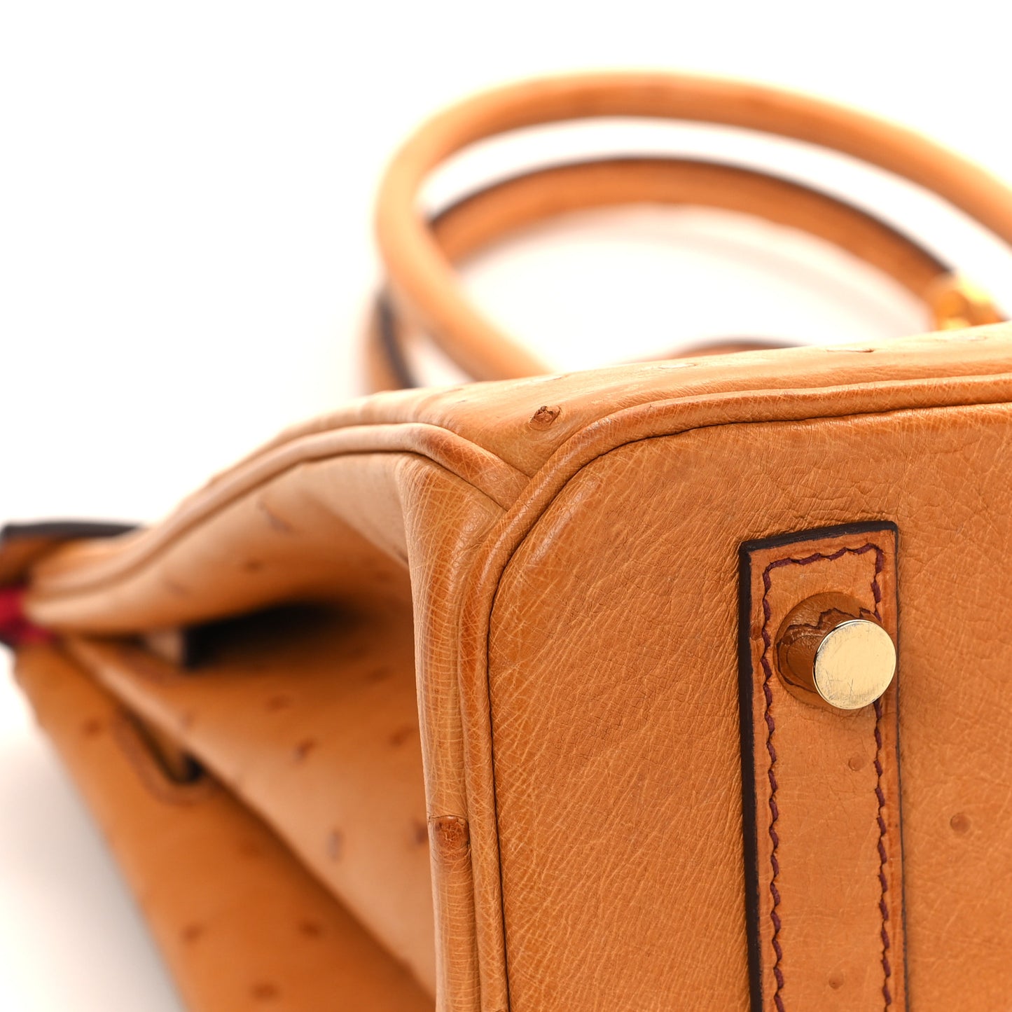 Ostrich Horseshoe Birkin 30 Cognac Rose Extreme
