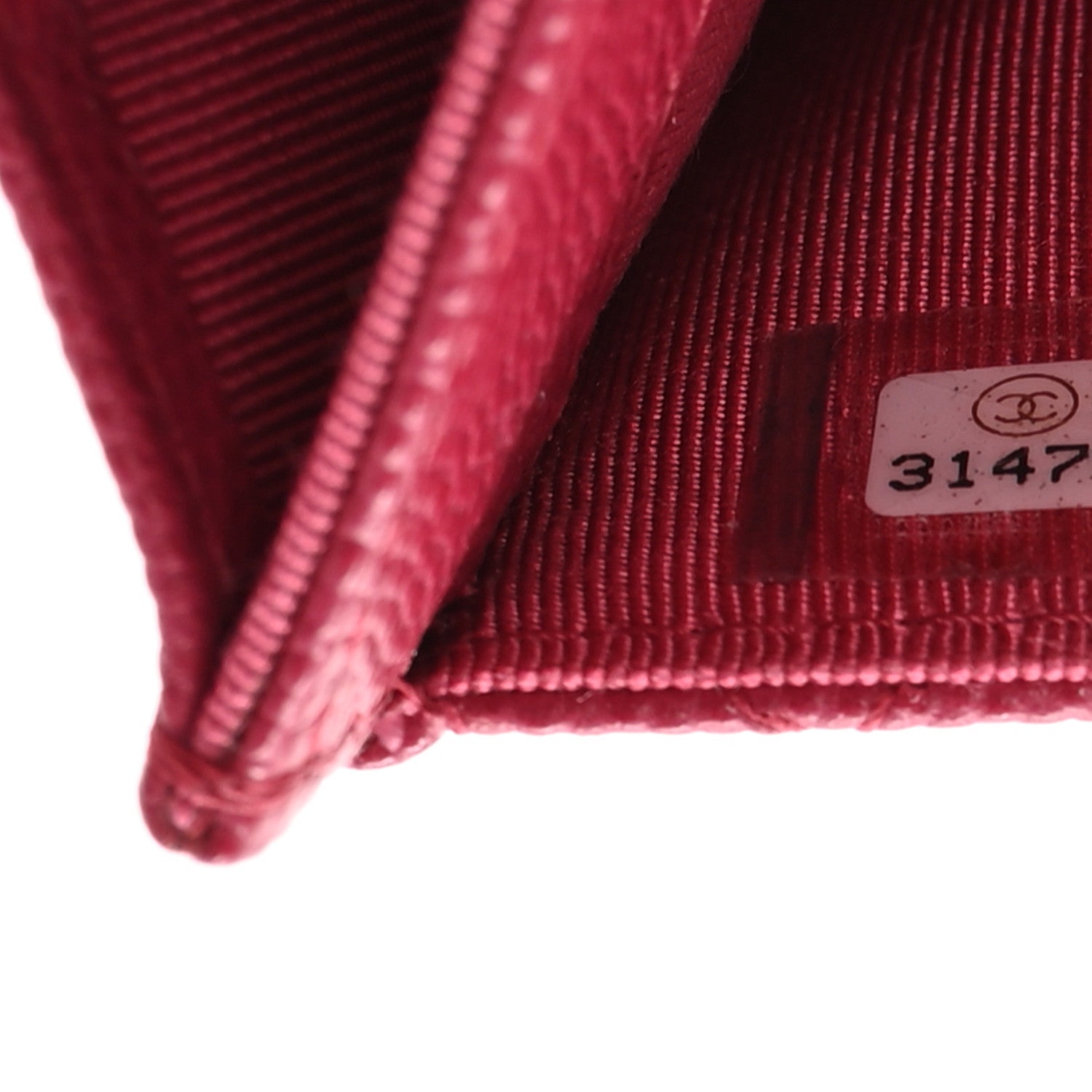 Chanel Caviar Quilted Flap Card Holder Wallet Dark Pink 7 of 8