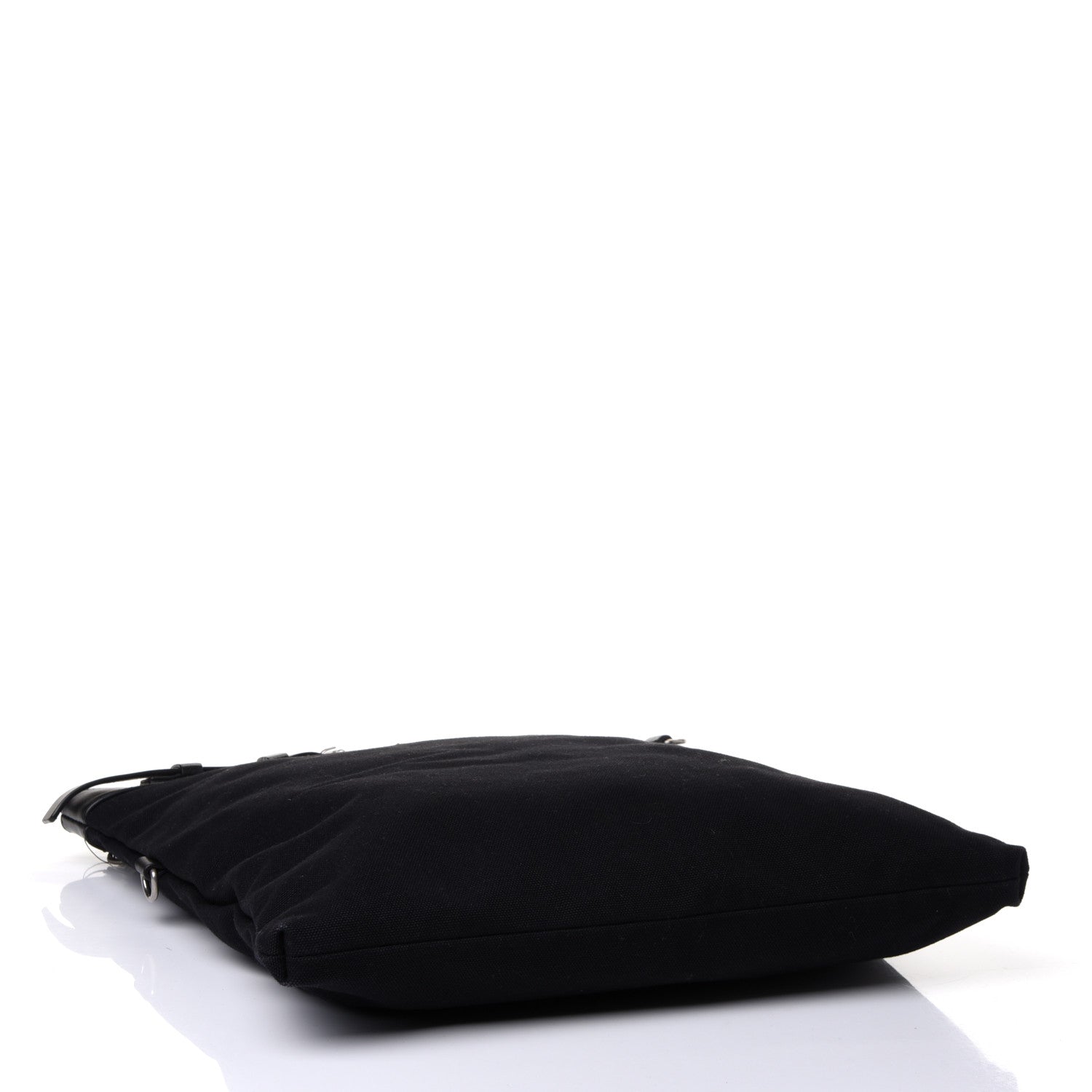 Saint Laurent Canvas Calfskin Belted Flat Messenger Bag Black 3 of 4