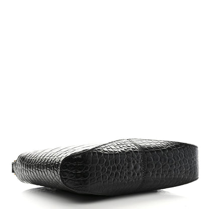 Balenciaga Shiny Super Supple Calfskin Crocodile Embossed Small XX Bag Black 4 of 11