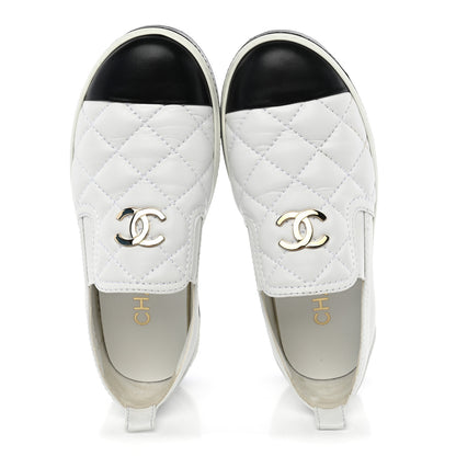 Chanel Lambskin Quilted Womens CC Stroll Sneakers 36 White 2 of 10