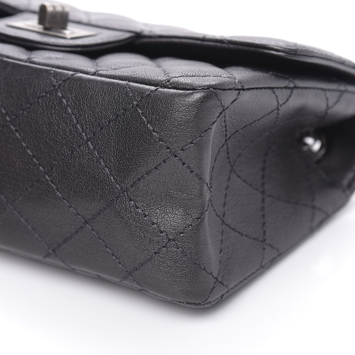 Chanel Aged Calfskin Quilted 2.55 Reissue Mini Flap Dark Silver 9 of 11