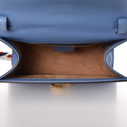 Gucci Vitello Fontanella Web Mini Sylvie Top Handle Bag Clear Sky Blue 7 of 13