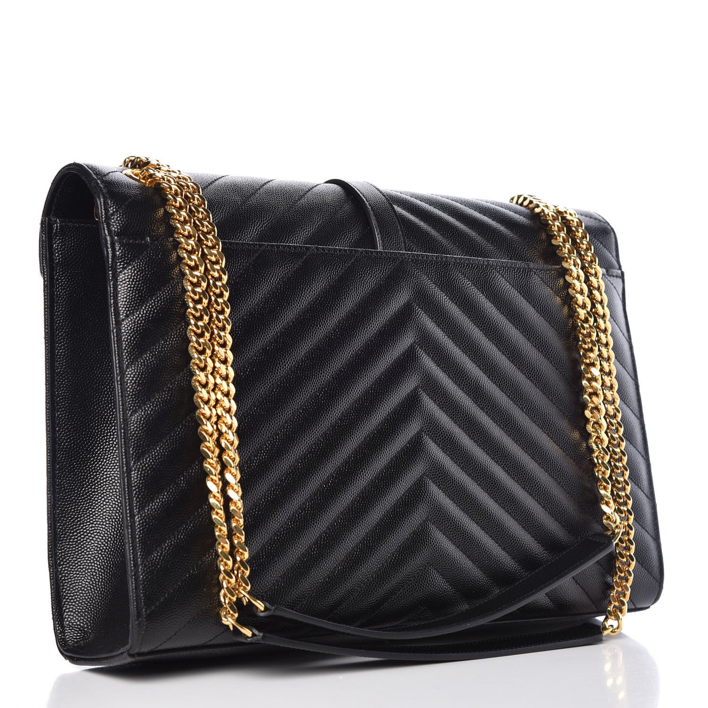 Grain De Poudre Matelasse Chevron Large Monogram Satchel Black
