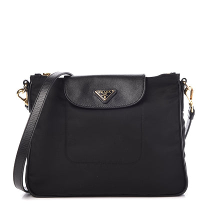 Prada Tessuto Nylon Saffiano Crossbody Bag Nero Black 1 of 13