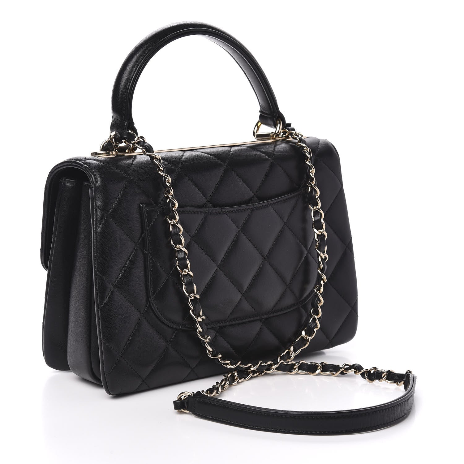 Chanel Lambskin Quilted Small Trendy CC Dual Handle Flap Bag Black 3 of 10