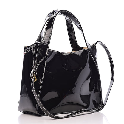 Stella McCartney Eco Alter Patent Perforated Logo Satchel Black 4 of 11