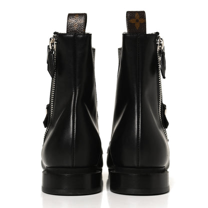 Louis Vuitton Calfskin Monogram Jumble Flat Ankle Boots 37 Black 6 of 11