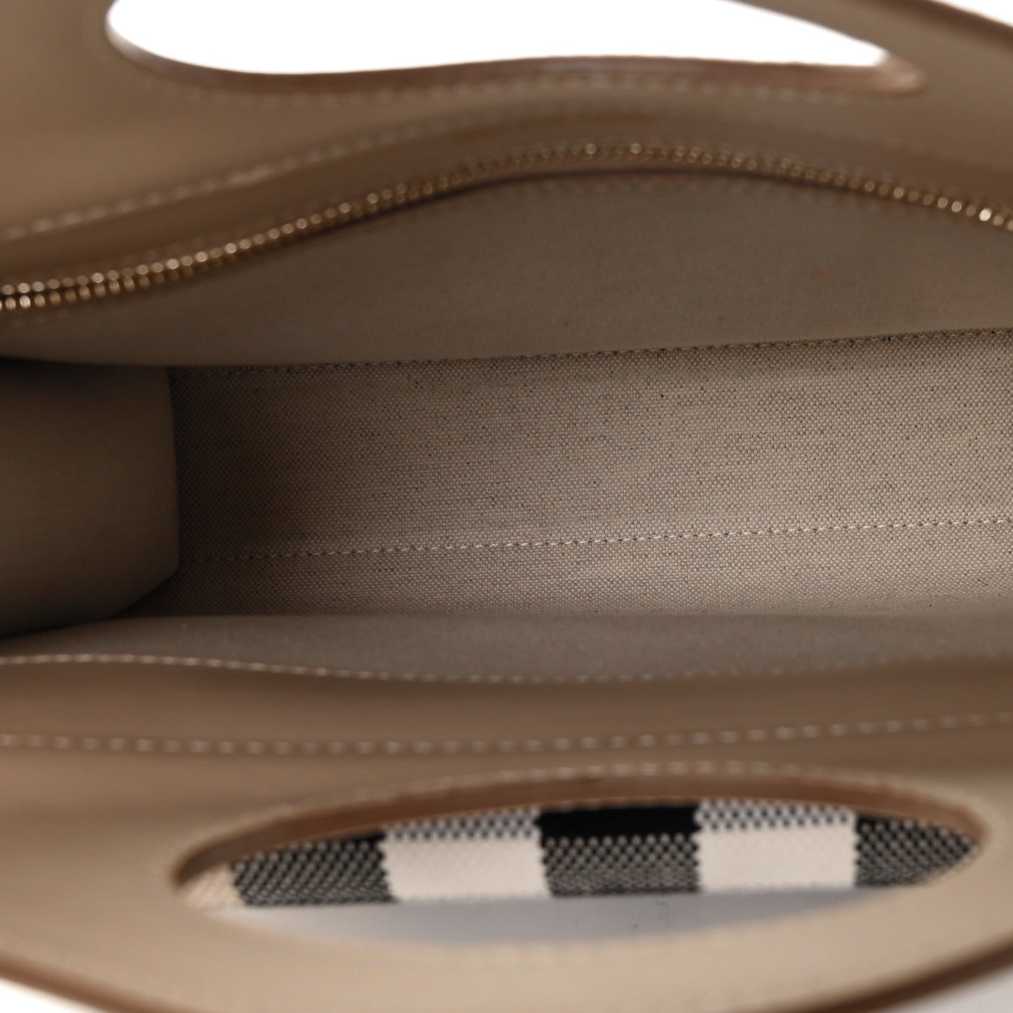 Smooth Calfskin Canvas Check Mini Pocket Bag Dusty Sand Soft Fawn
