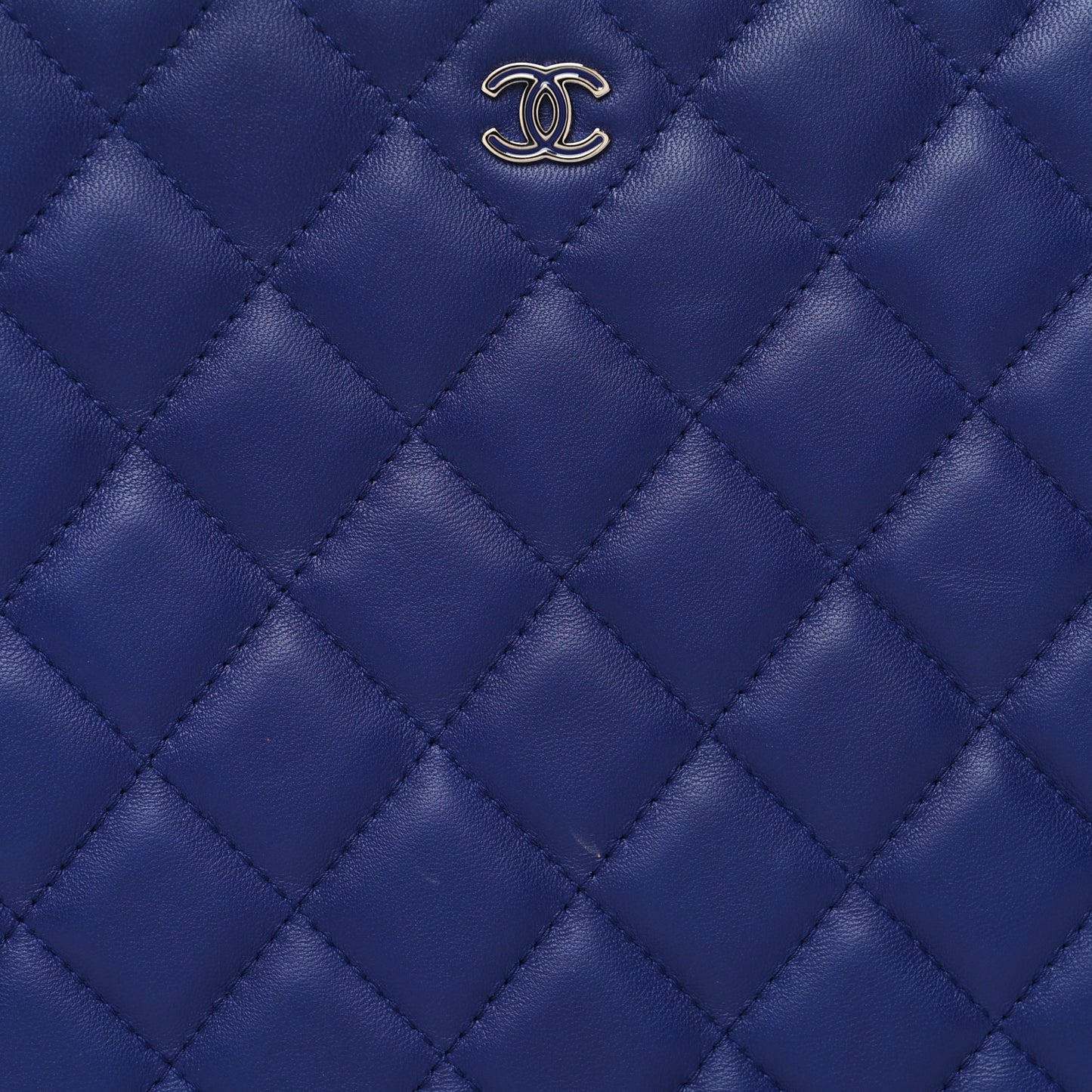 Lambskin Quilted Medium Cosmetic Case Purple
