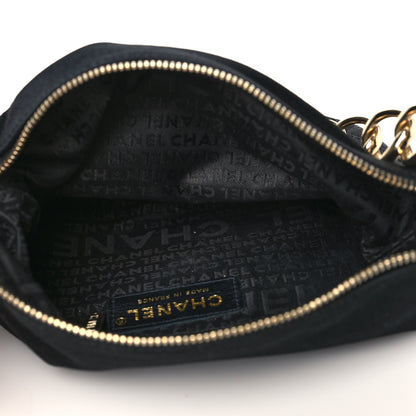 Chanel Satin Quilted CC Chain Hobo Black 5 of 10