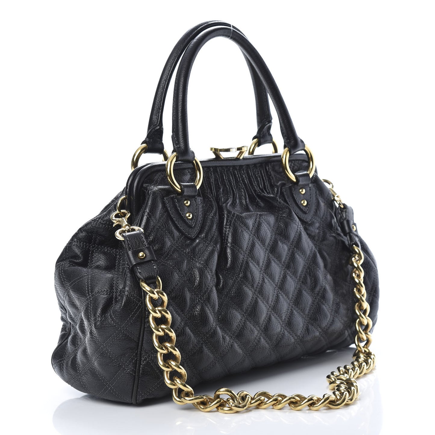 Calfskin Quilted Stam Black