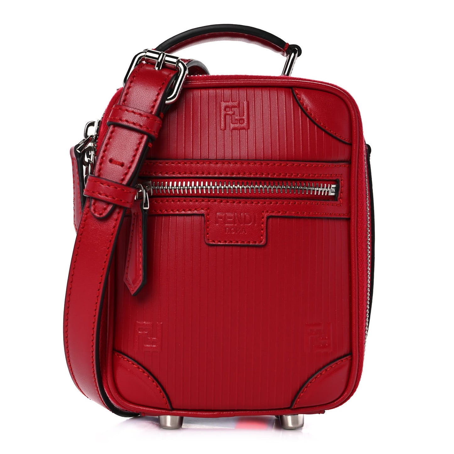 Vitello Astro Rubber Effect Mini Trolley Bag Fragola