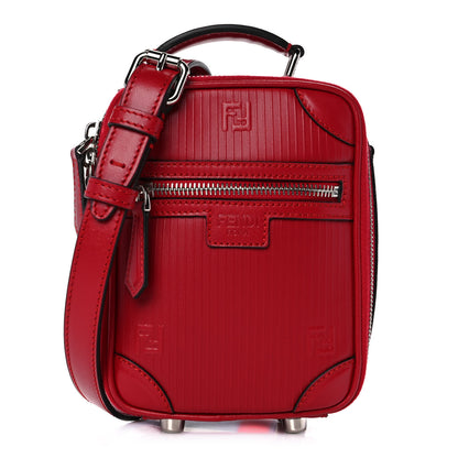 Fendi Vitello Astro Rubber Effect Mini Trolley Bag Fragola 1 of 10