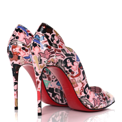 Christian Louboutin Patent Bored Lin Resille Hot Chick 100 Pumps 37 Poupee Multicolor 4 of 10