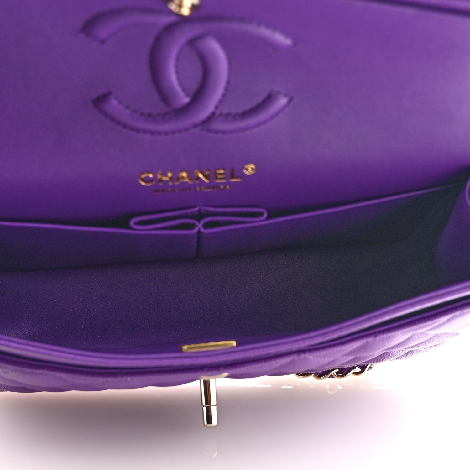 Chanel Caviar Quilted Small Double Flap Dark Purple 5 of 11