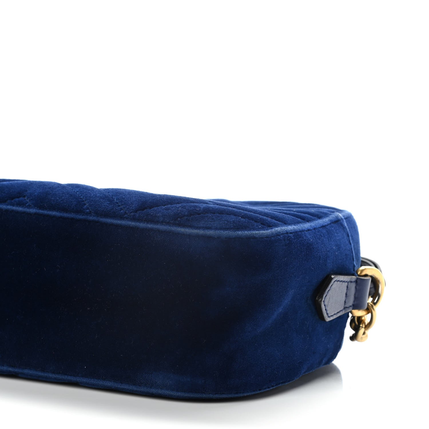 Gucci Velvet Matelasse Small GG Marmont Chain Shoulder Bag Cobalt 11 of 14