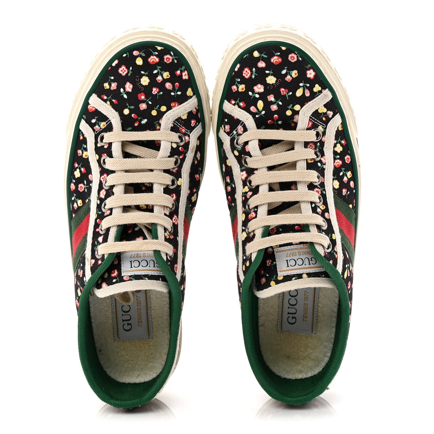 X LIBERTY OF LONDON Canvas Web Holly Print Womens 1977 Tennis Sneakers 38.5 Black Peach Mystic White