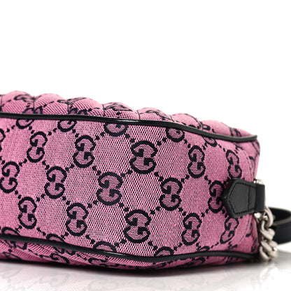 Gucci Monogram Multicolor Matelasse Diagonal Small GG Marmont Chain Shoulder Bag Pink Blue 10 of 10