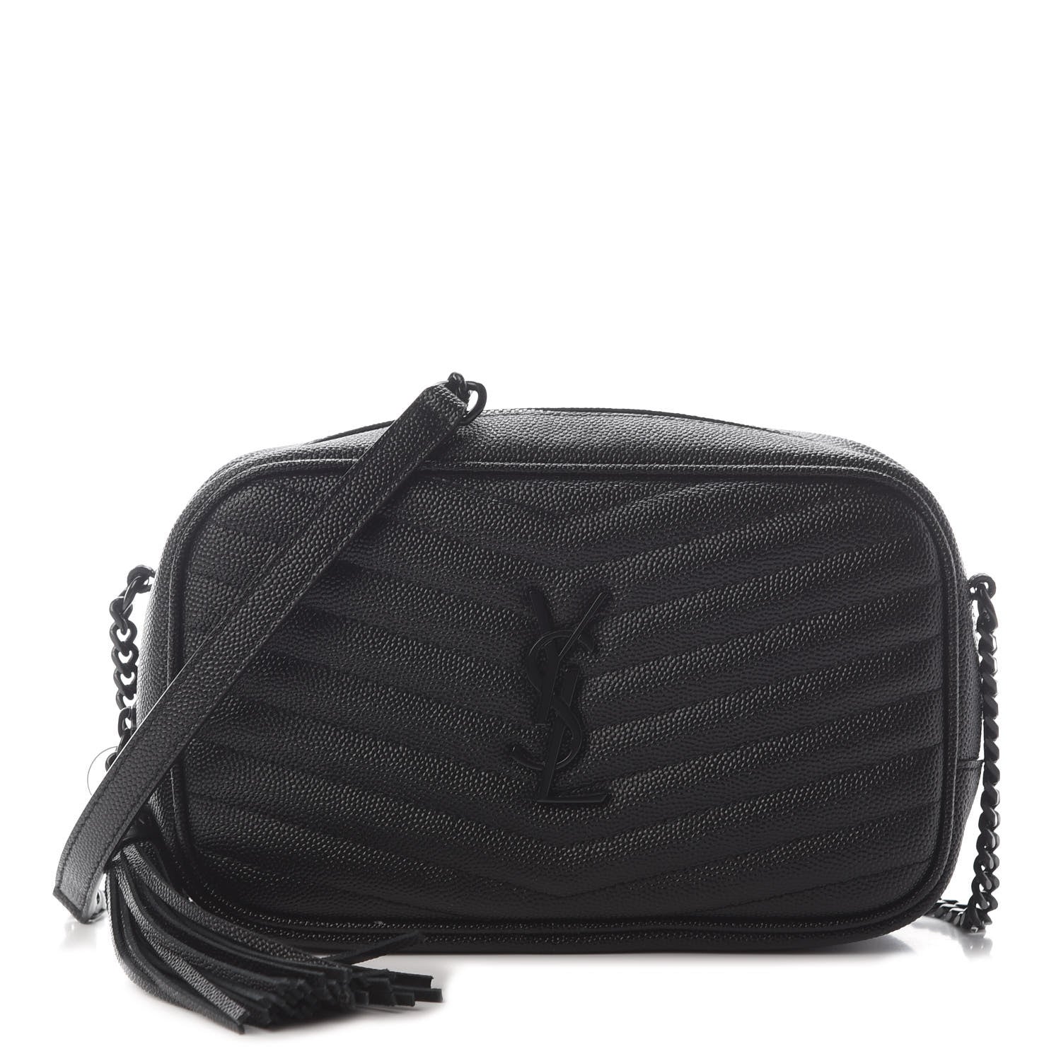 Saint Laurent Grain De Poudre Matelasse Monogram Mini Lou Camera Bag Black 1 of 8