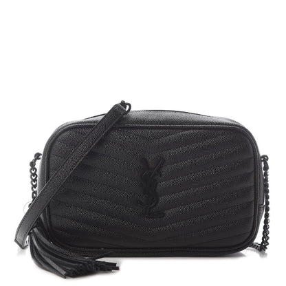 Saint Laurent Grain De Poudre Matelasse Monogram Mini Lou Camera Bag Black 1 of 8