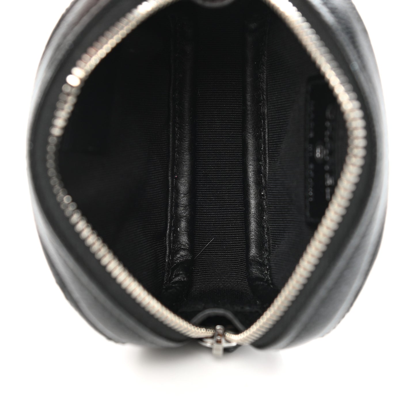 Iridescent Caviar Quilted Zip Around Classic Coin Purse Black