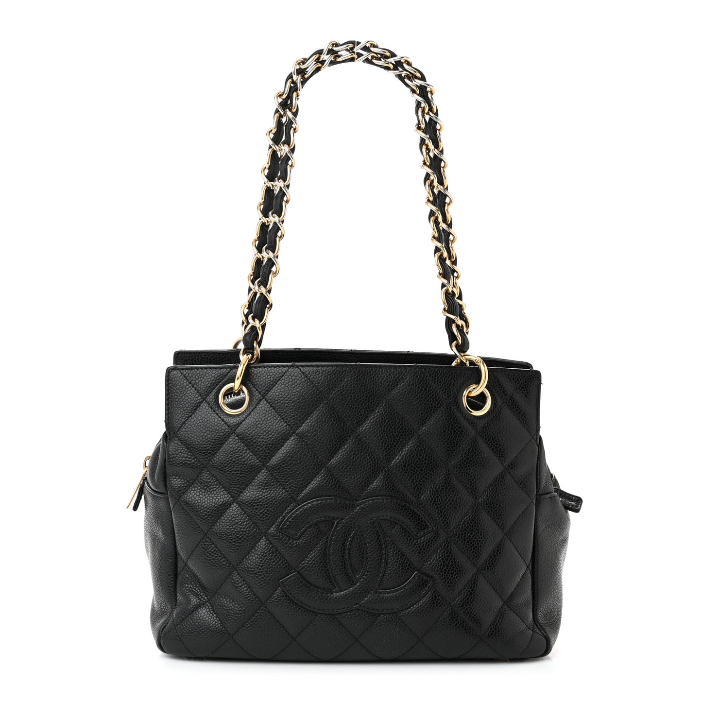 Caviar Quilted Petit Timeless Tote PTT Black