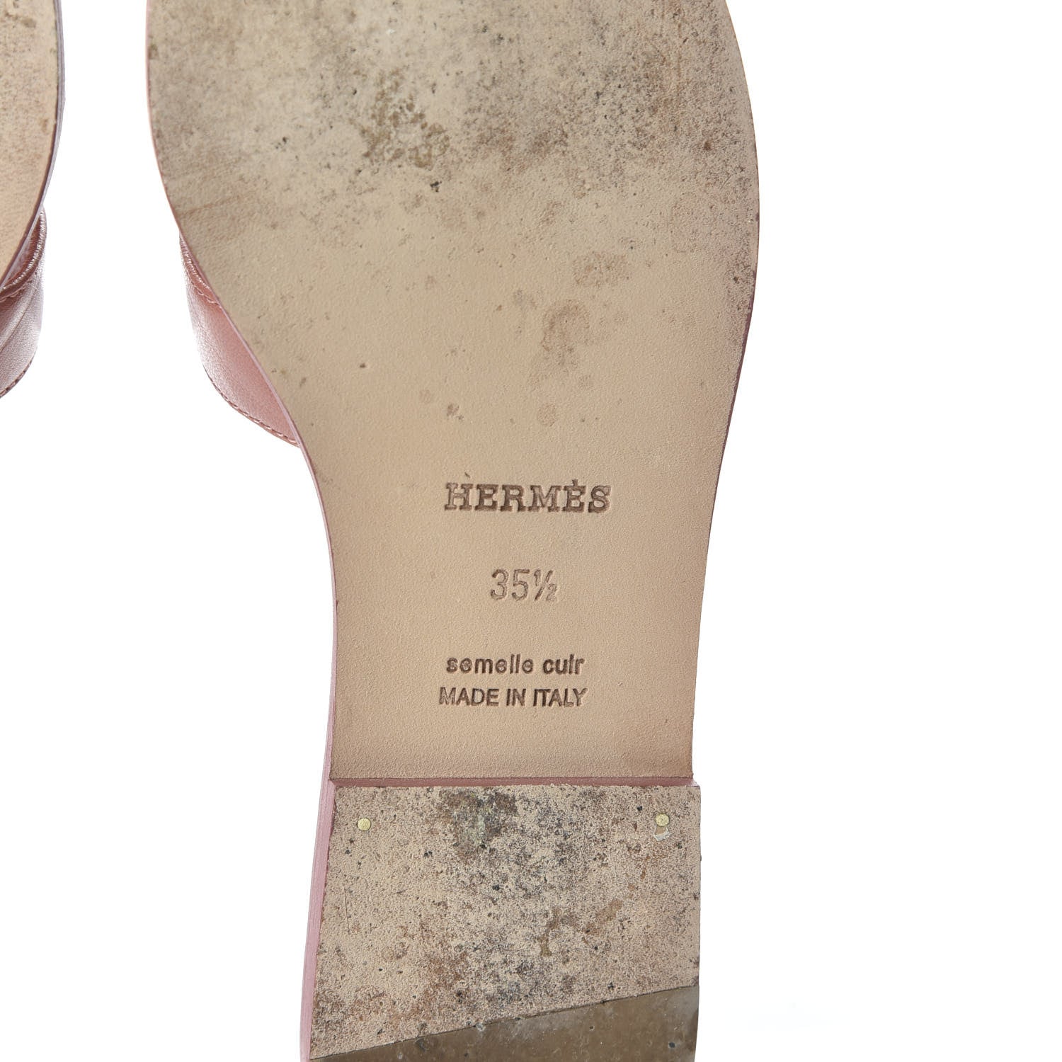 Hermes Chevre Oran Sandals 35.5 Rouge Blush 6 of 9