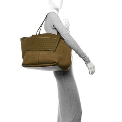 Bottega Veneta Suede Nappa Intrecciato Large Flip Flap Tote Mud 3 of 10