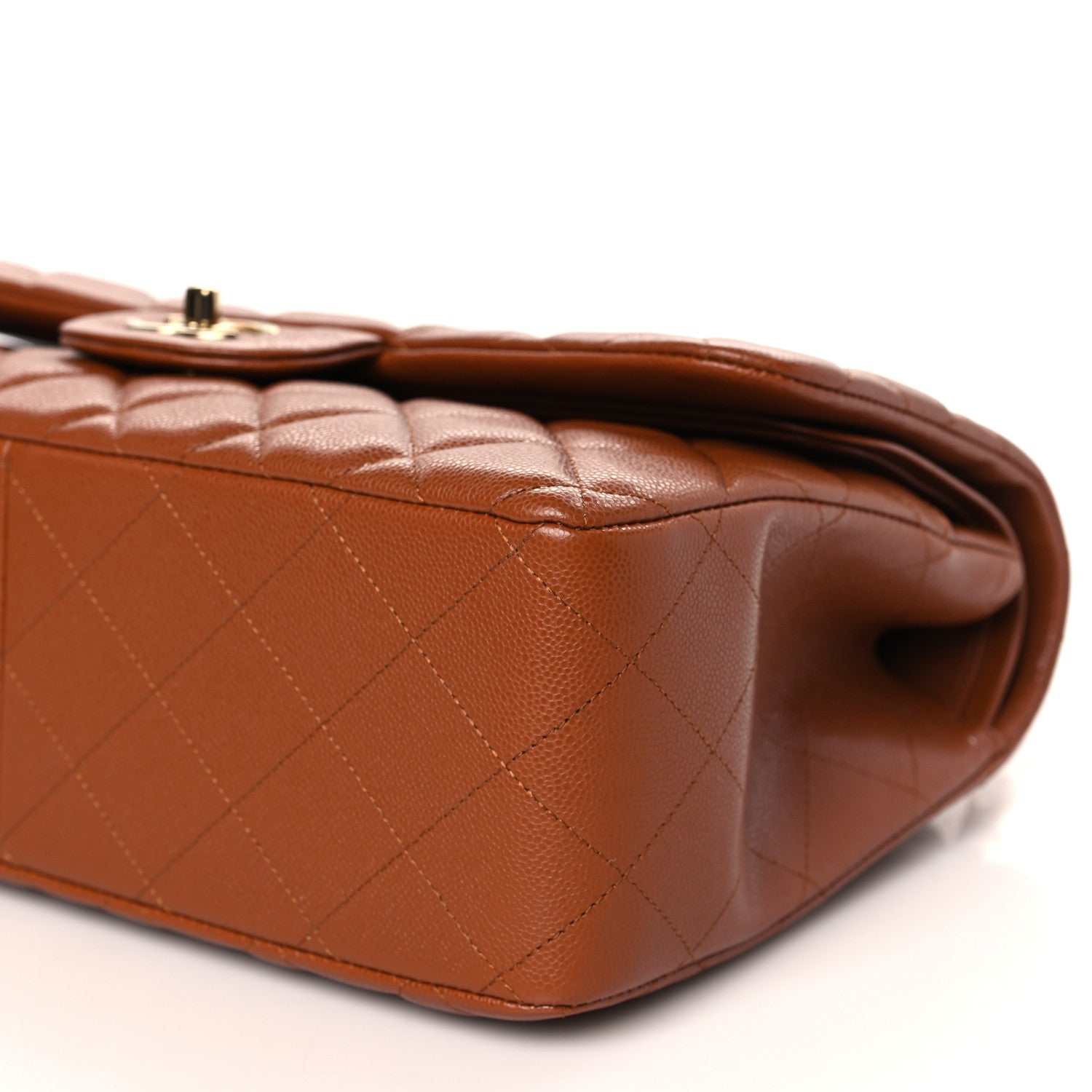 Chanel Caviar Quilted Jumbo Double Flap Light Brown 9 of 9