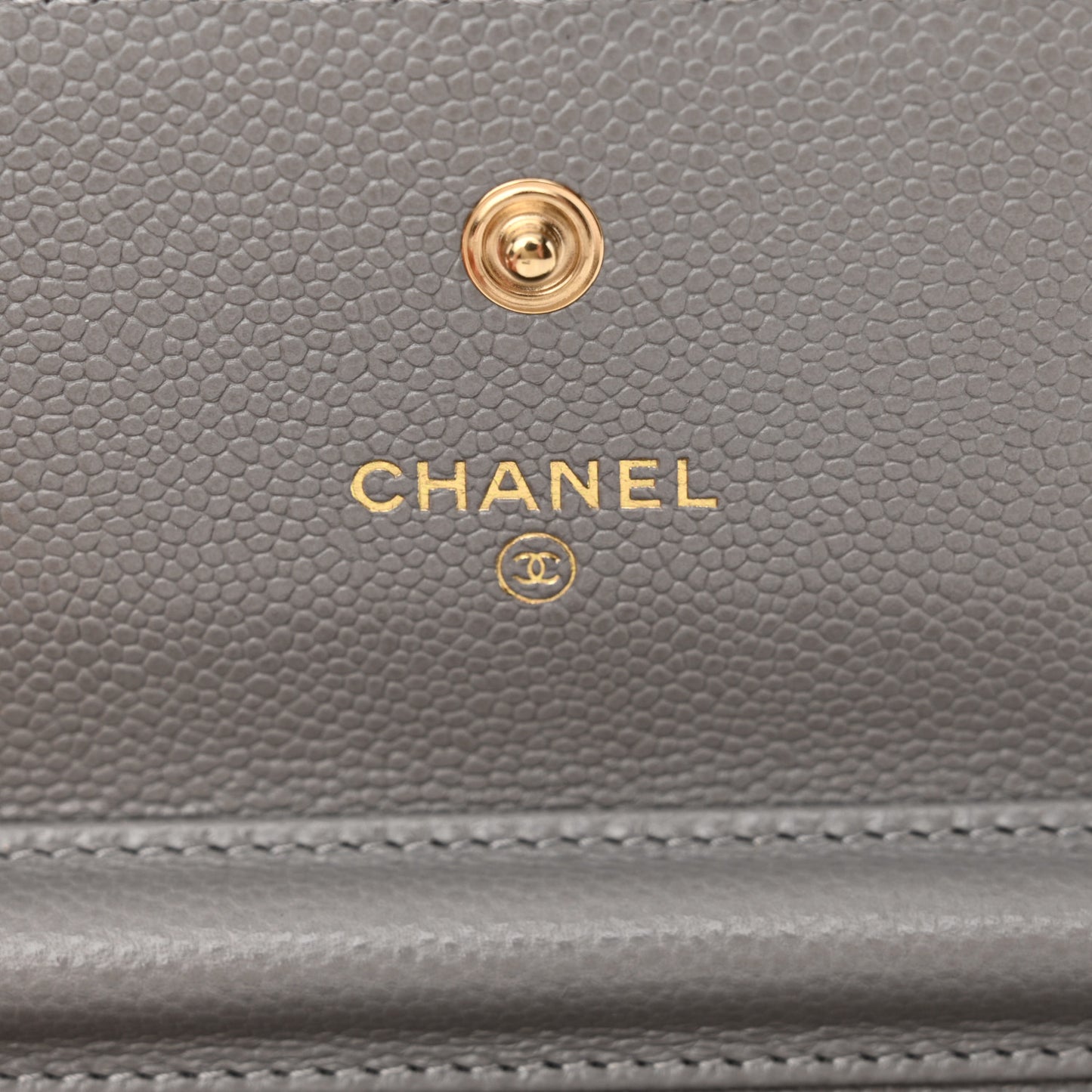 Caviar Quilted Miss Coco Clutch With Chain Grey