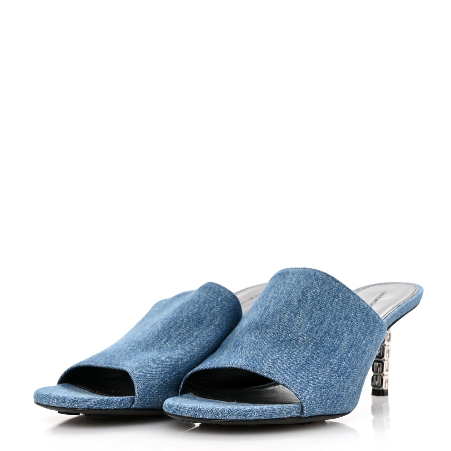 Denim G Cube 70mm Heel Mules 39 Medium Blue