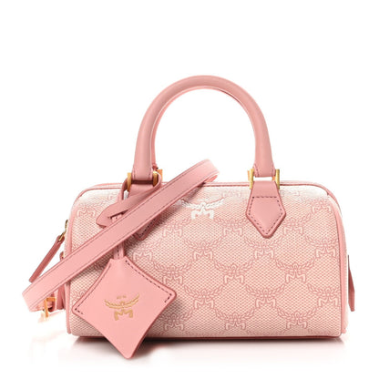 MCM Lauretos Nappa Mini Ella Boston Bag Silver Pink 1 of 9