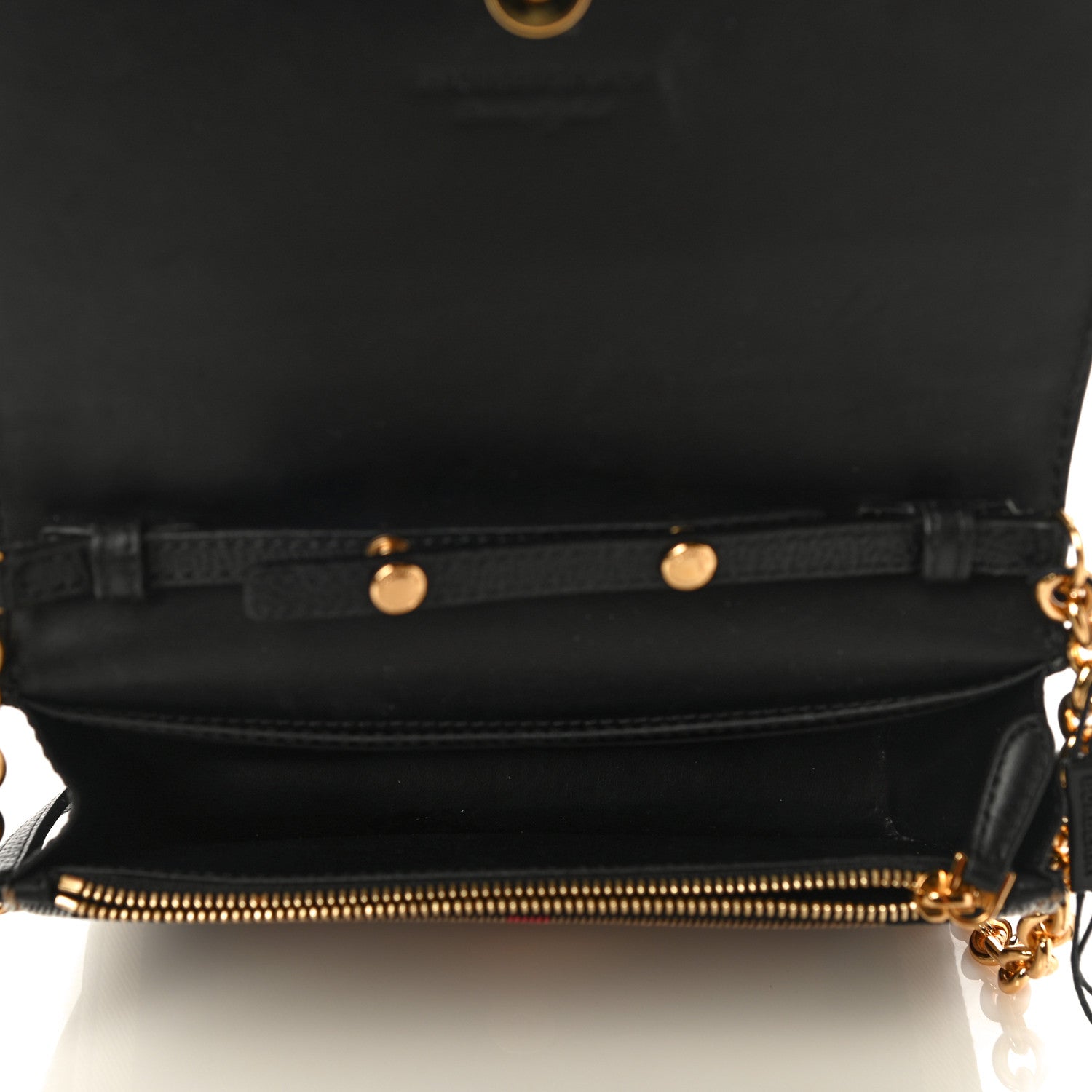 Burberry Derby Calfskin House Check Wallet On Chain Black 5 of 15