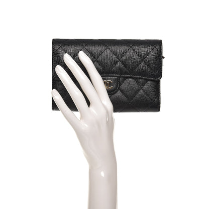 Chanel Caviar Quilted Small Flap Wallet Black 2 of 7