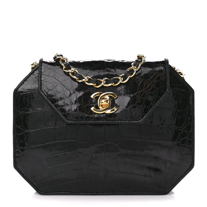 Chanel Shiny Crocodile Flap Black 1 of 13