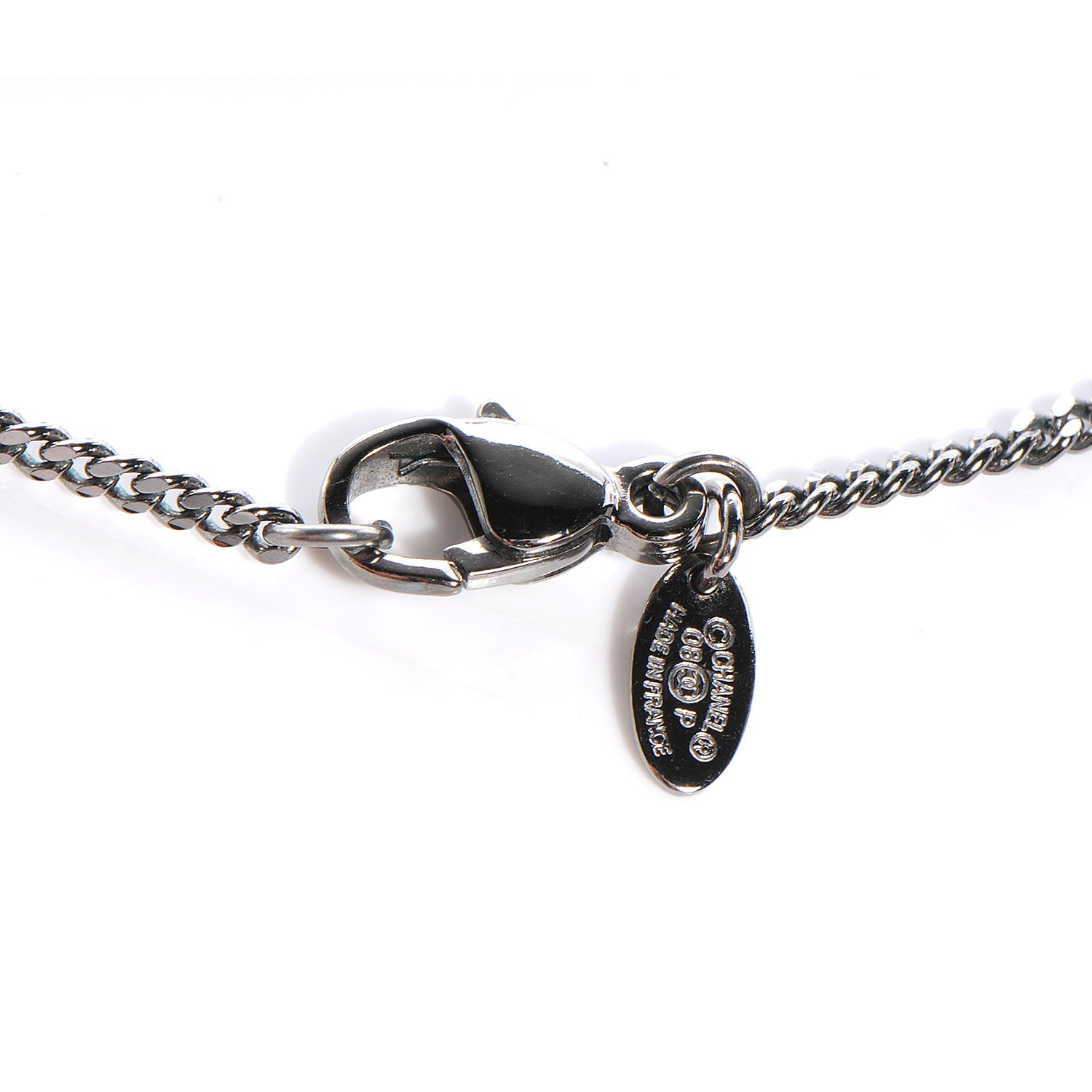 Chanel Pearl CC Pendant Necklace Dark Silver 4 of 6
