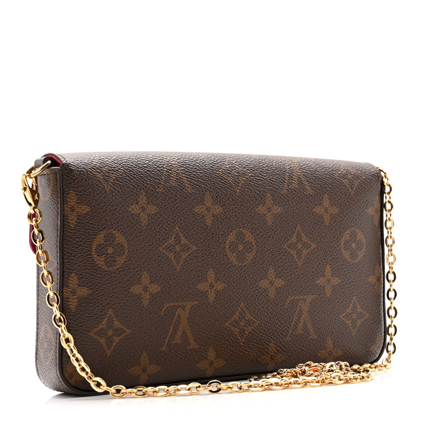 Louis Vuitton Monogram Pochette Felicie Chain Wallet Fuchsia 4 of 16