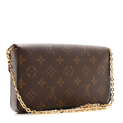 Louis Vuitton Monogram Pochette Felicie Chain Wallet Fuchsia 4 of 16