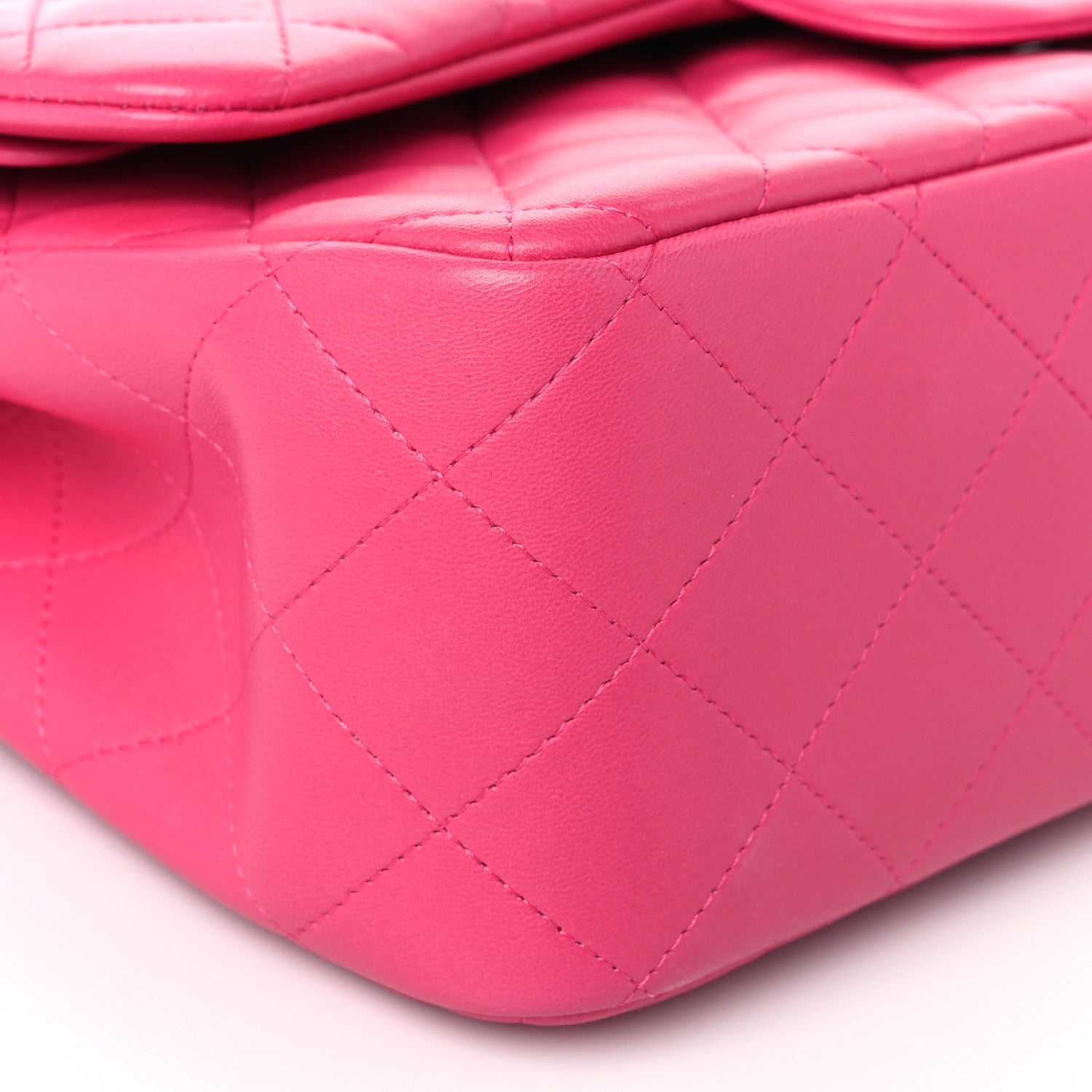 Chanel Lambskin Quilted Jumbo Double Flap Dark Pink 7 of 8