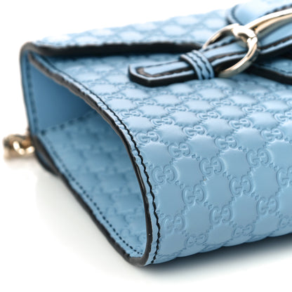 Gucci Soft Microguccissima Mini Emily Chain Shoulder Bag Mineral Blue 10 of 11