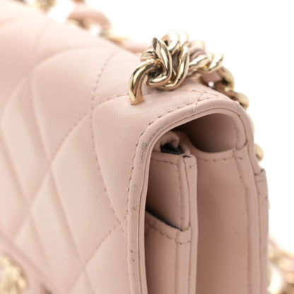 Chanel Lambskin Plexi Quilted Wallet On Chain WOC Light Beige 12 of 15