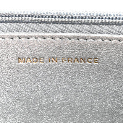 Chanel Iridescent Goatskin Quilted Wallet On Chain WOC Silver 7 of 12