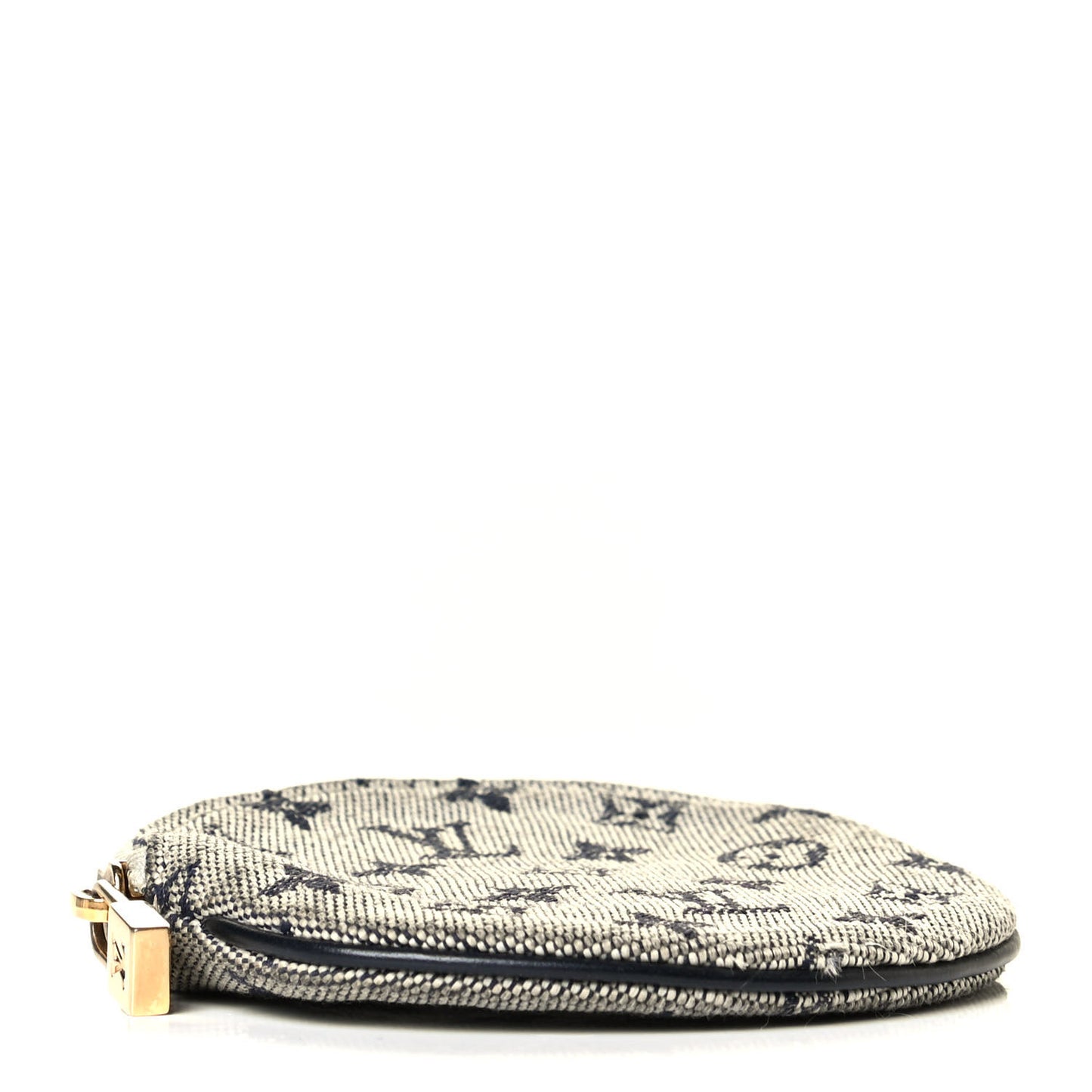 Mini Lin Croisette Round Coin Purse Blue
