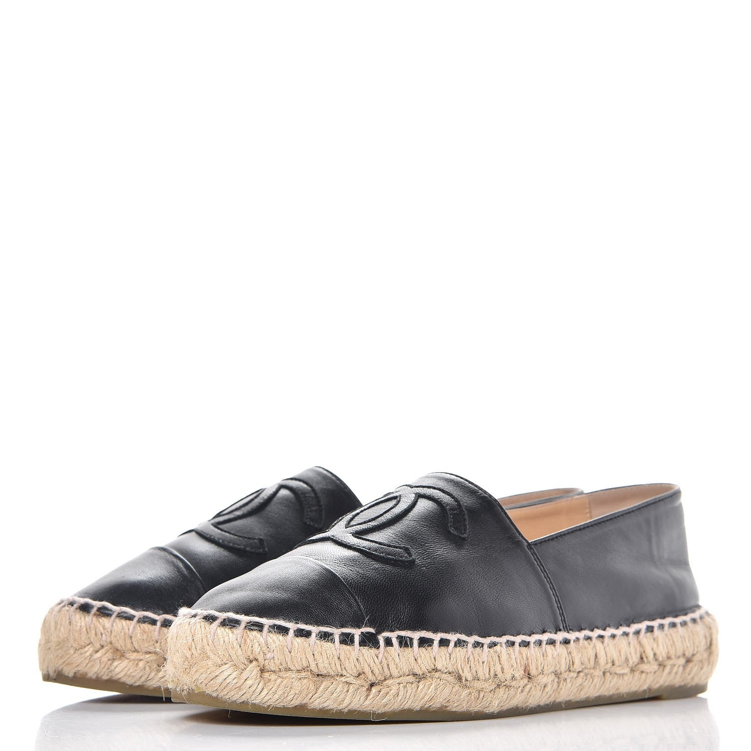 Chanel Lambskin CC Espadrilles 35 Black 3 of 9