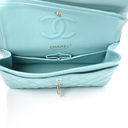 Chanel Caviar Quilted Small Double Flap Light Blue 5 of 10