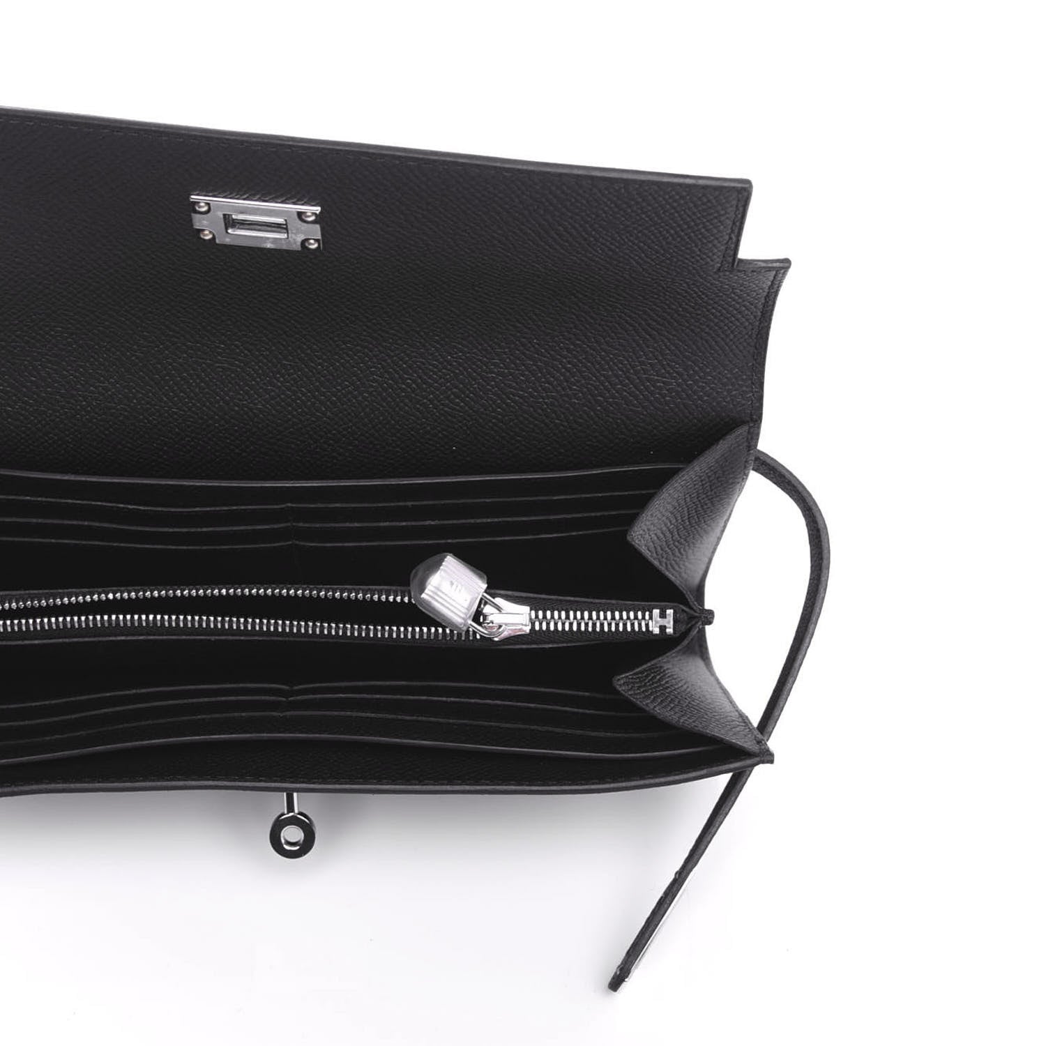 Hermes Epsom Kelly Longue Wallet Black 5 of 7