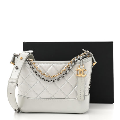Chanel Metallic Aged Calfskin Quilted Small Gabrielle Hobo Light Silver 11 of 11