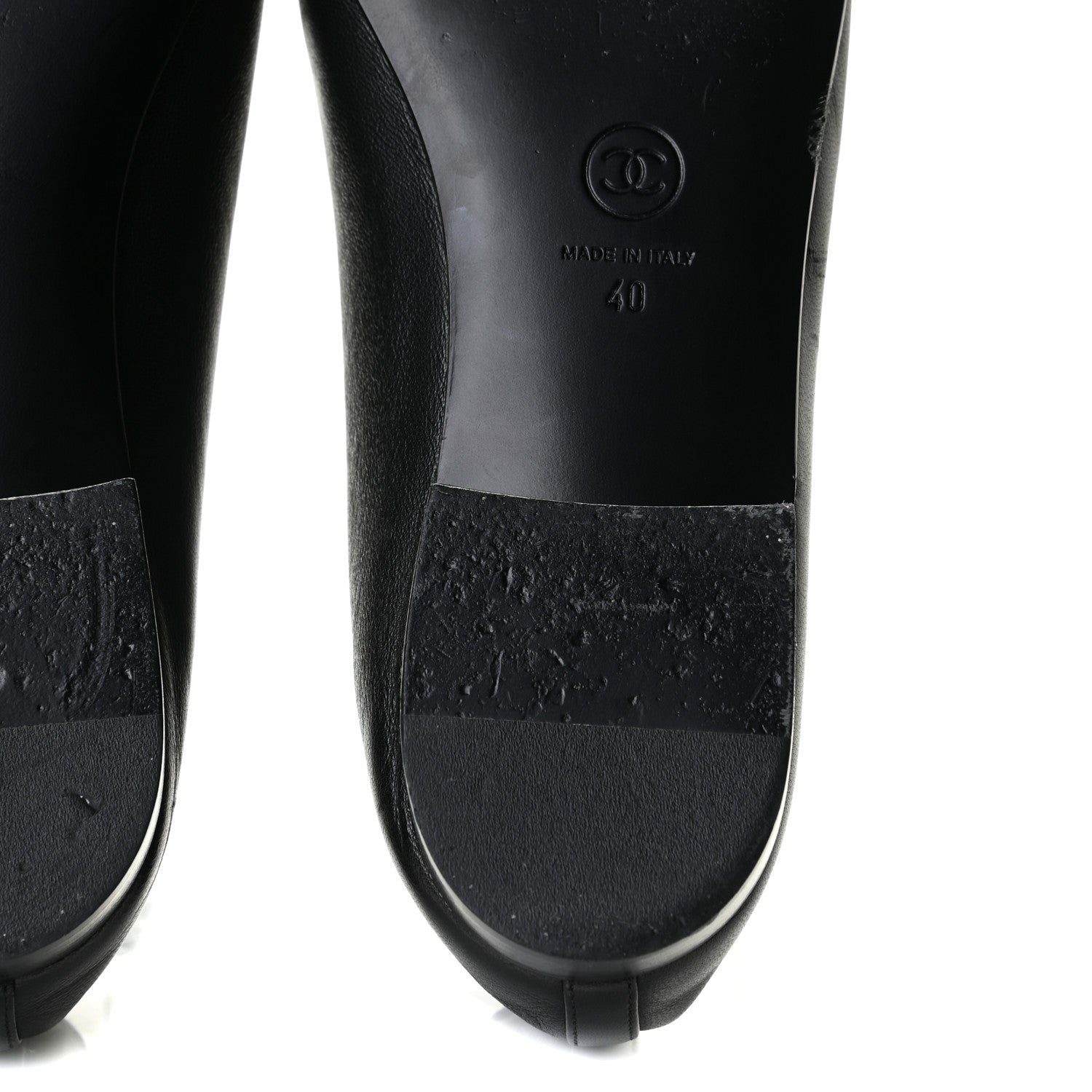 Chanel Lambskin Patent Cap Toe Ballerina Flats 40 Black 12 of 13