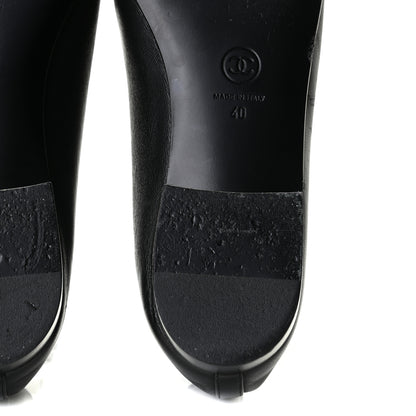 Chanel Lambskin Patent Cap Toe Ballerina Flats 40 Black 12 of 13